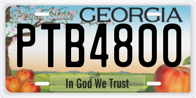 GA license plate PTB4800