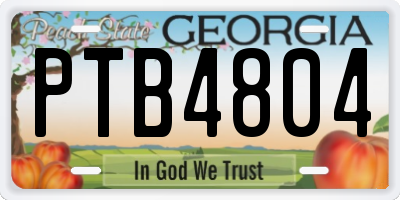 GA license plate PTB4804