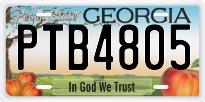 GA license plate PTB4805