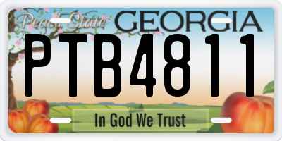 GA license plate PTB4811