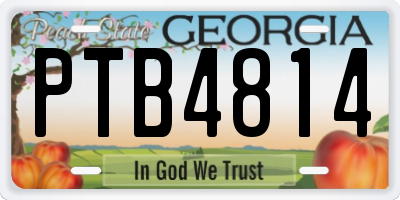 GA license plate PTB4814