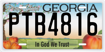 GA license plate PTB4816