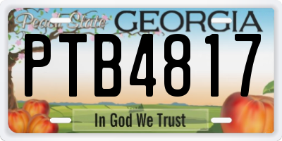 GA license plate PTB4817