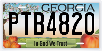 GA license plate PTB4820