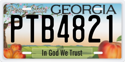 GA license plate PTB4821