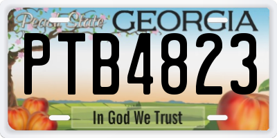 GA license plate PTB4823