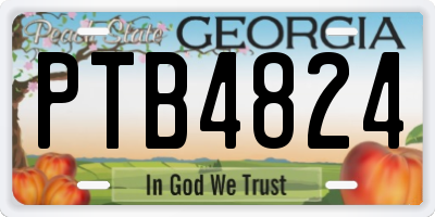GA license plate PTB4824