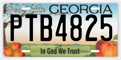 GA license plate PTB4825