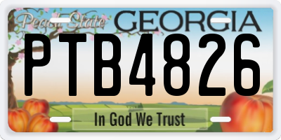 GA license plate PTB4826