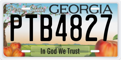 GA license plate PTB4827