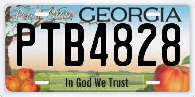 GA license plate PTB4828