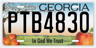 GA license plate PTB4830