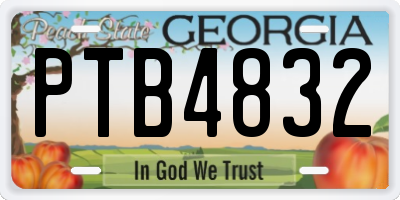 GA license plate PTB4832