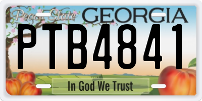 GA license plate PTB4841