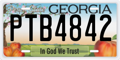 GA license plate PTB4842