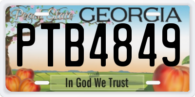 GA license plate PTB4849