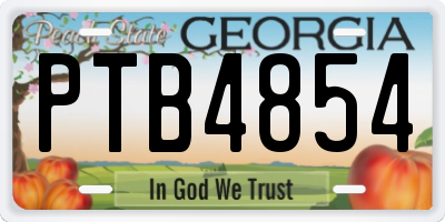 GA license plate PTB4854