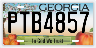 GA license plate PTB4857