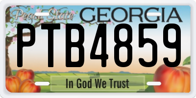 GA license plate PTB4859