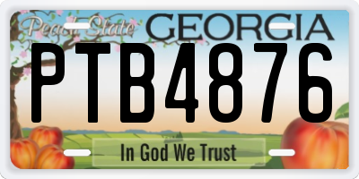 GA license plate PTB4876