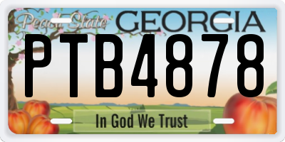 GA license plate PTB4878
