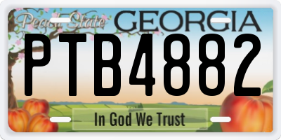 GA license plate PTB4882