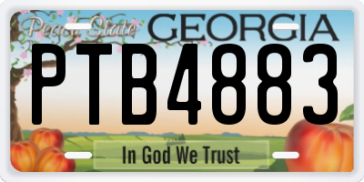 GA license plate PTB4883