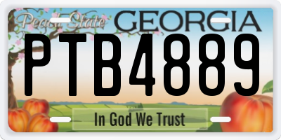 GA license plate PTB4889