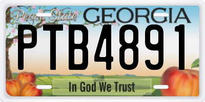 GA license plate PTB4891