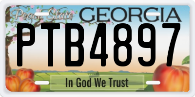 GA license plate PTB4897
