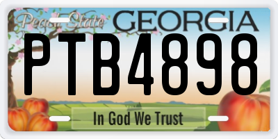 GA license plate PTB4898