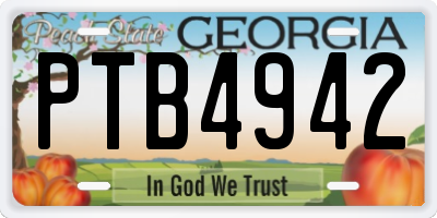 GA license plate PTB4942