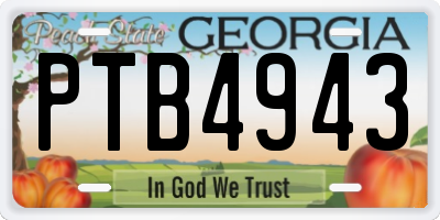 GA license plate PTB4943