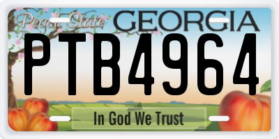 GA license plate PTB4964