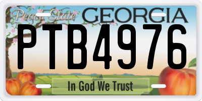 GA license plate PTB4976