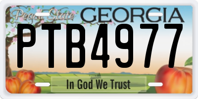 GA license plate PTB4977