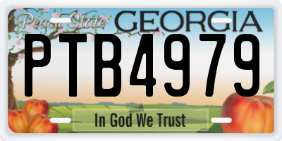 GA license plate PTB4979