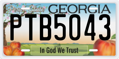 GA license plate PTB5043
