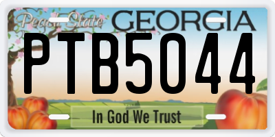 GA license plate PTB5044