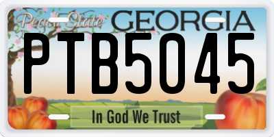 GA license plate PTB5045
