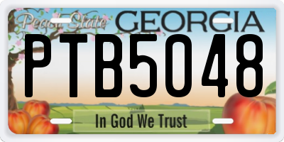 GA license plate PTB5048