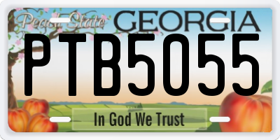 GA license plate PTB5055