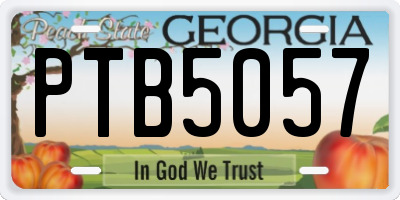 GA license plate PTB5057