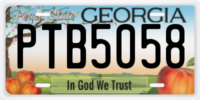 GA license plate PTB5058