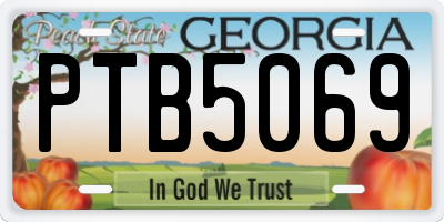 GA license plate PTB5069