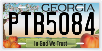 GA license plate PTB5084