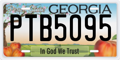 GA license plate PTB5095
