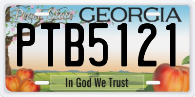 GA license plate PTB5121