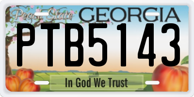 GA license plate PTB5143