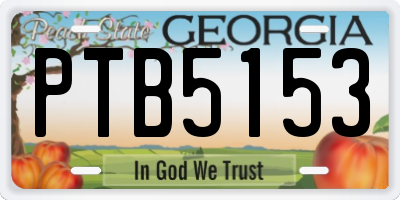 GA license plate PTB5153